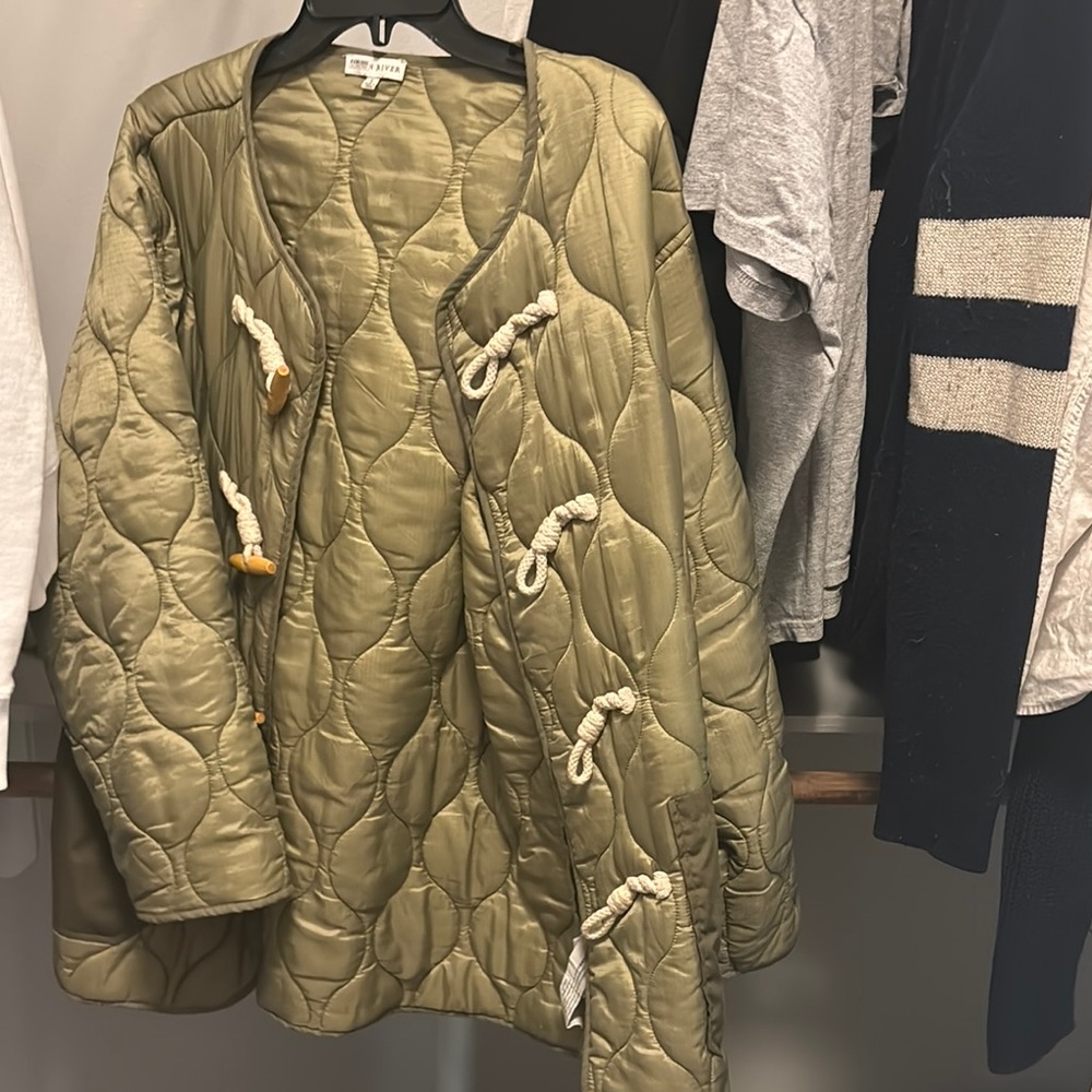 Anthropologie Green Utility Jacket Quilted Warmth